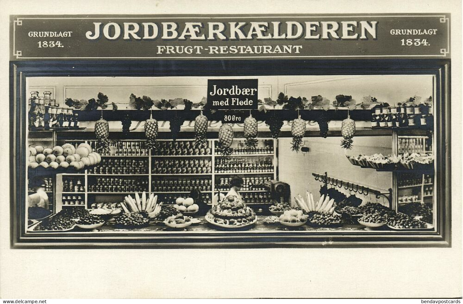 Denmark, COPENHAGEN, Jordbærkælderen Strawberry-Cellar (1930s) RPPC Postcard - Dinamarca