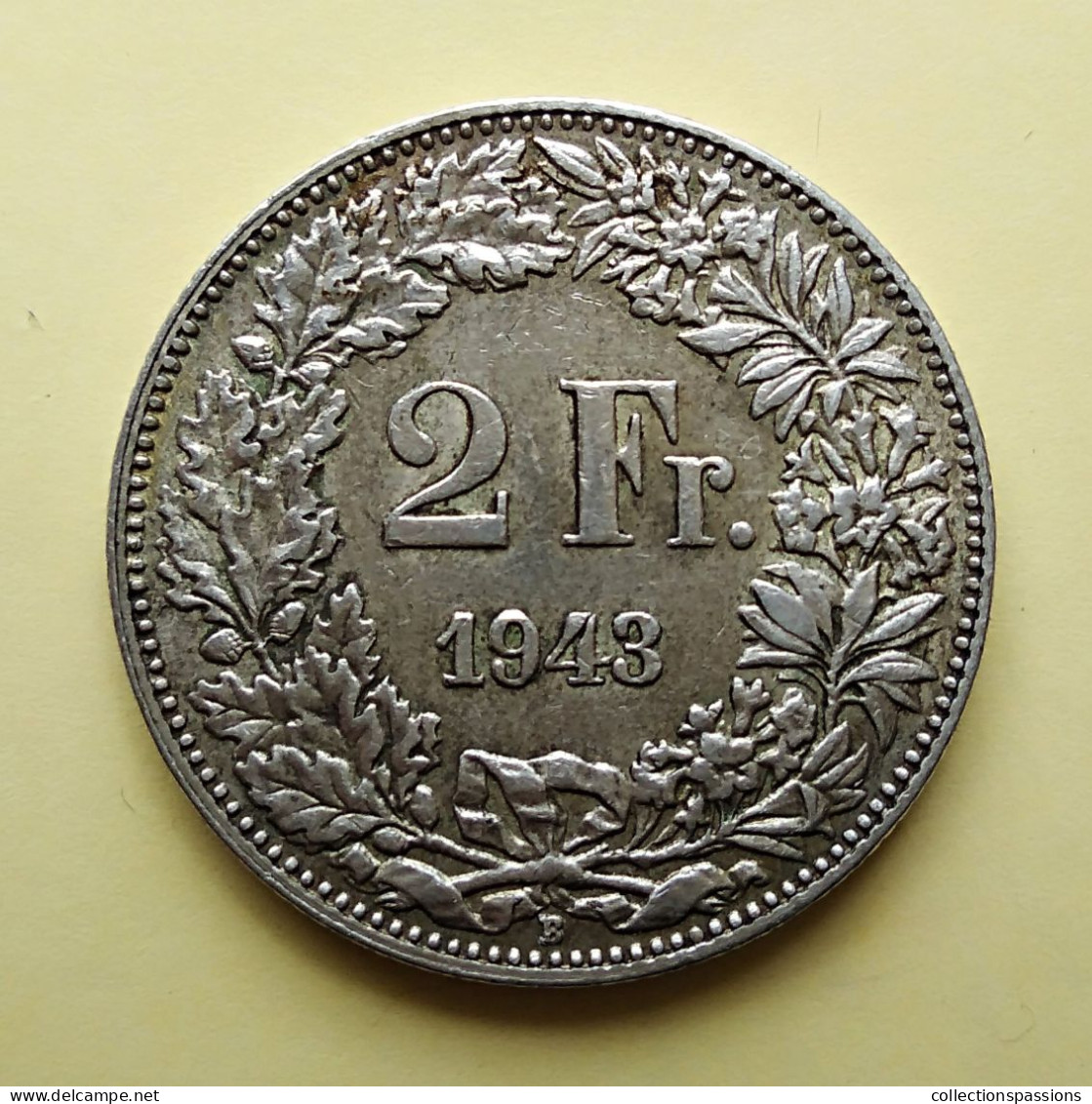 - SUISSE - 2 Francs - 1943 - Argent - - 2 Francs