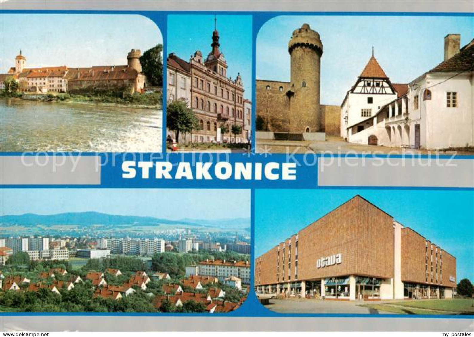 73790464 Strakonice Strakonitz CZ Stadtansichten Gebaeude Turm Stadtmauer Modern - Czech Republic