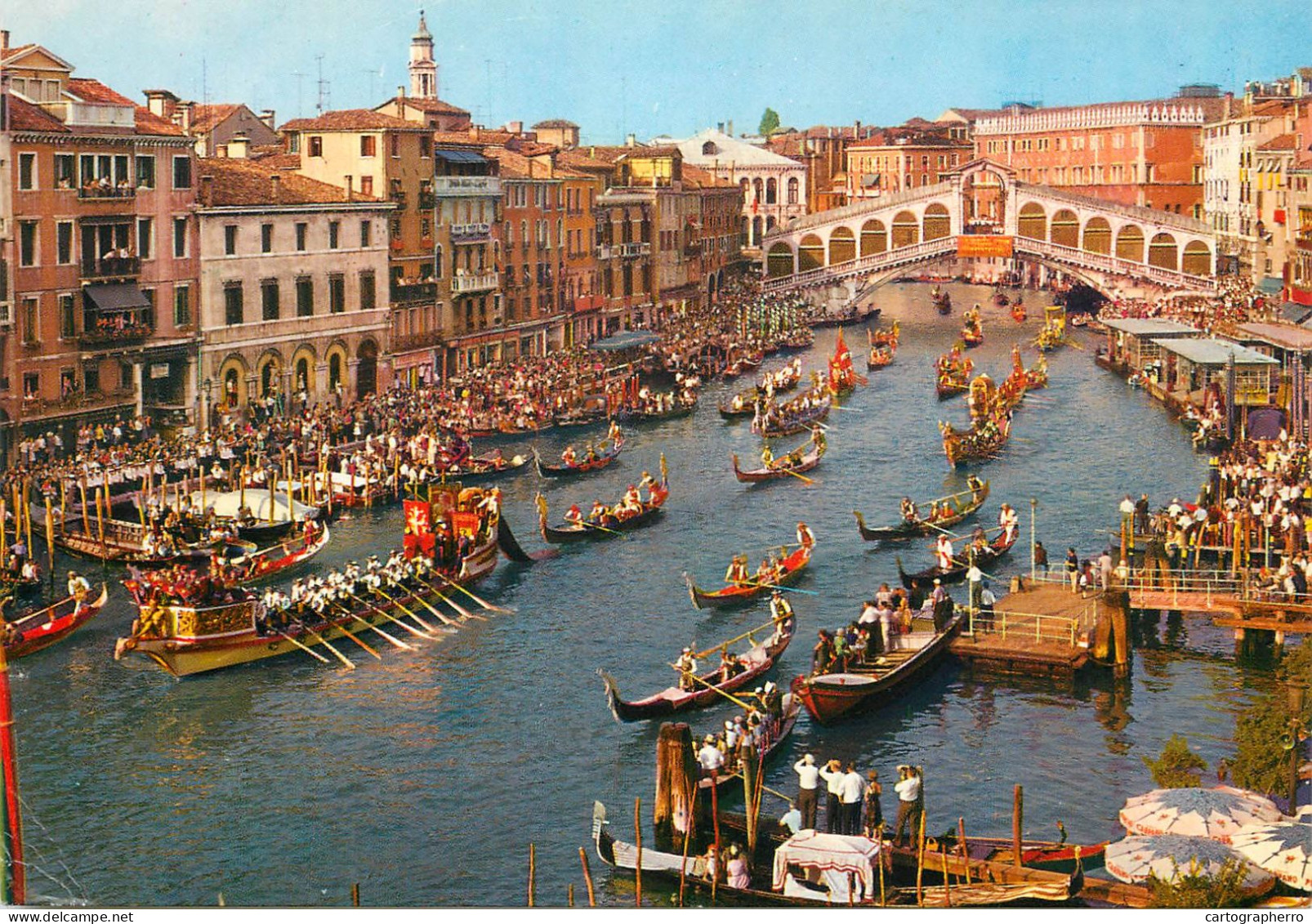 Navigation Sailing Vessels & Boats Themed Postcard Venice Canal Grande Regata Storica Gondola - Sailing Vessels