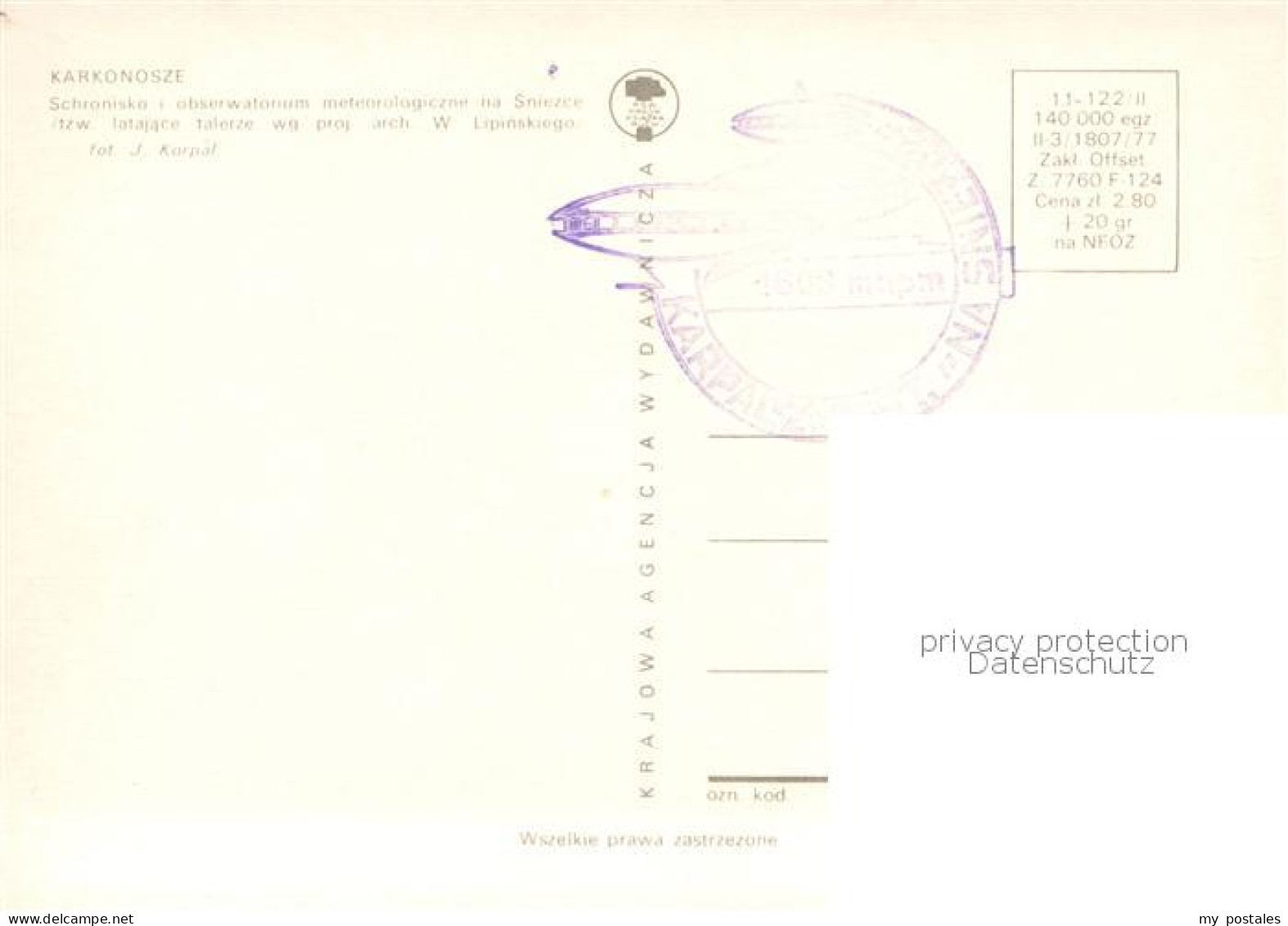 73790441 Karkonosze Obserwatorium Meteorologiczne Na Sniezce Karkonosze - Tsjechië