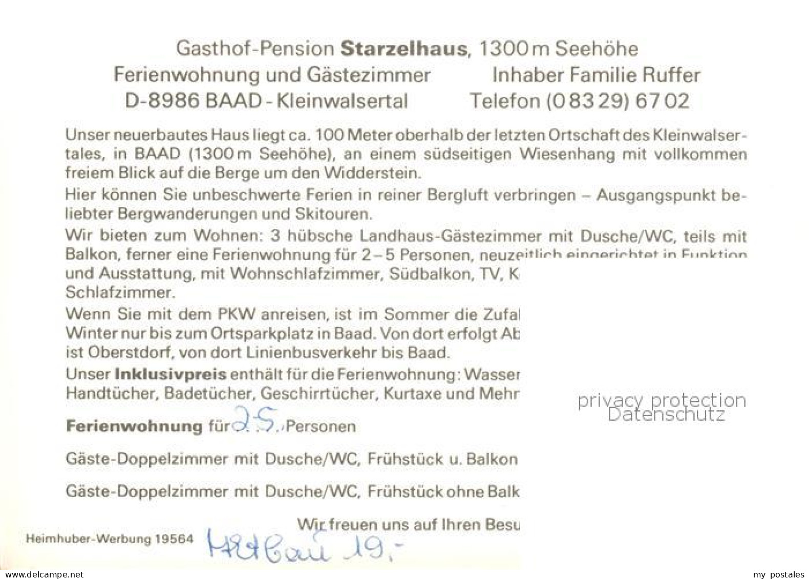73790436 Baad-Mittelberg Kleinwalsertal AT Gasthof Pension Starzelhaus Ferienwoh - Sonstige & Ohne Zuordnung