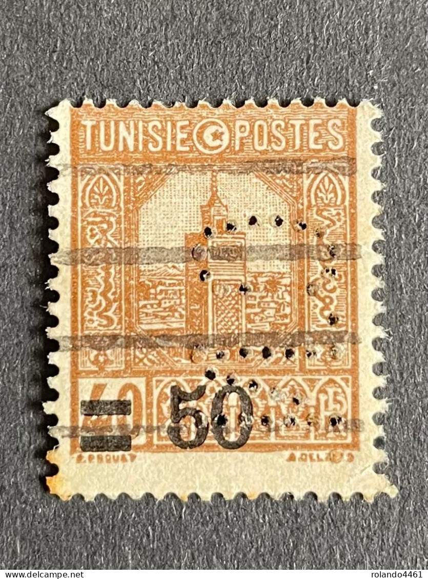 Protectorat TUNISIE N° 160 C.N. 9 Indice 2 Perforé Perforés Perfins Perfin Superbe !! - Other & Unclassified