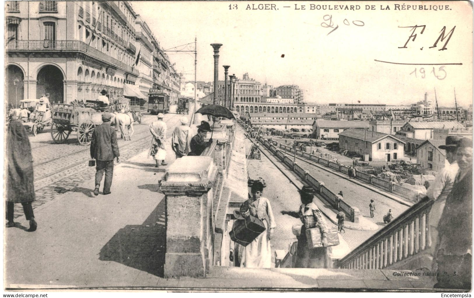 CPA Carte Postale Algérie   Alger Boulevard De La République 1915 VM80118ok - Algerien