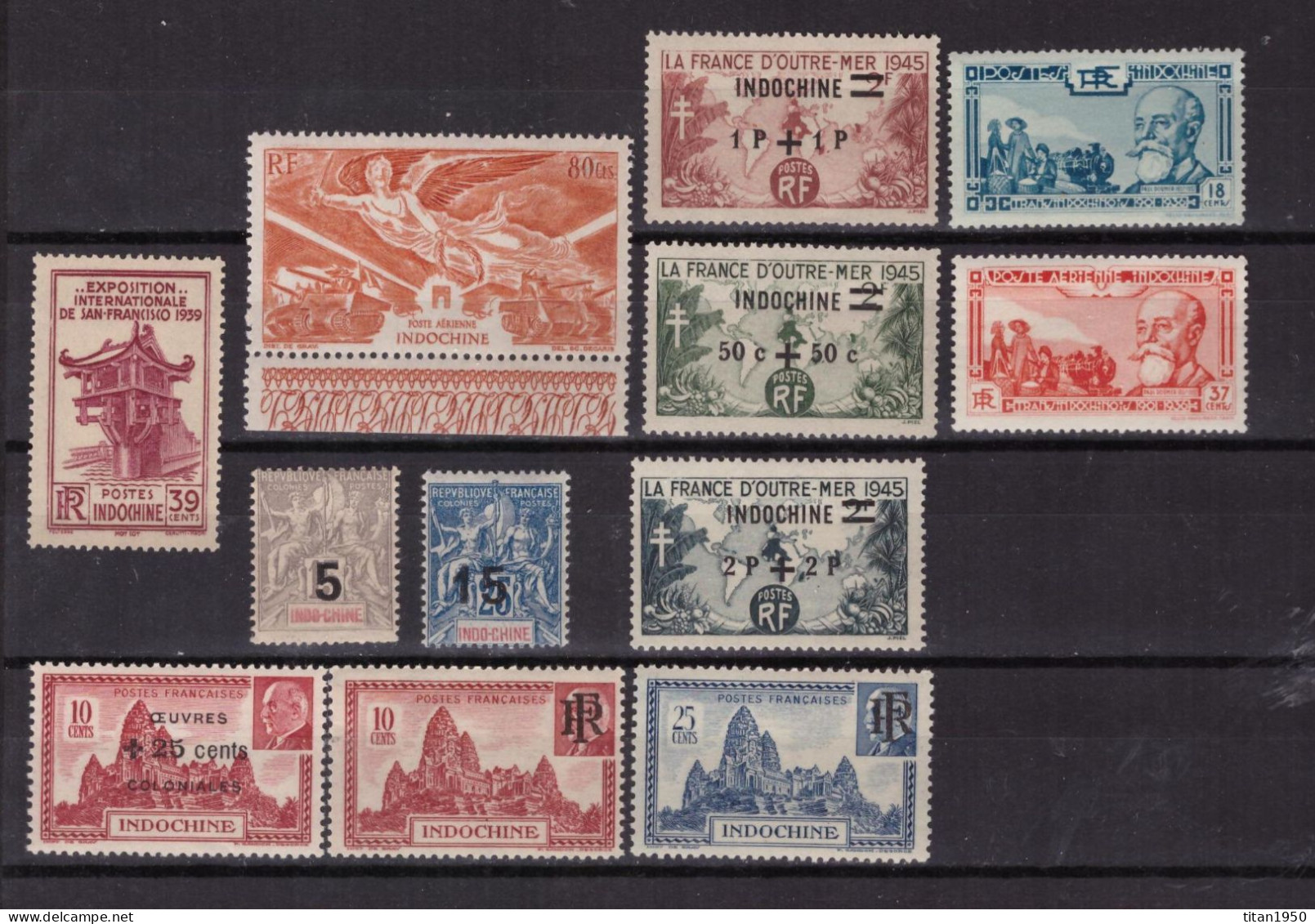 INDOCHINE - Divers - Lot De 12 Timbres Neufs ** - Cote 31,50 € - Unused Stamps