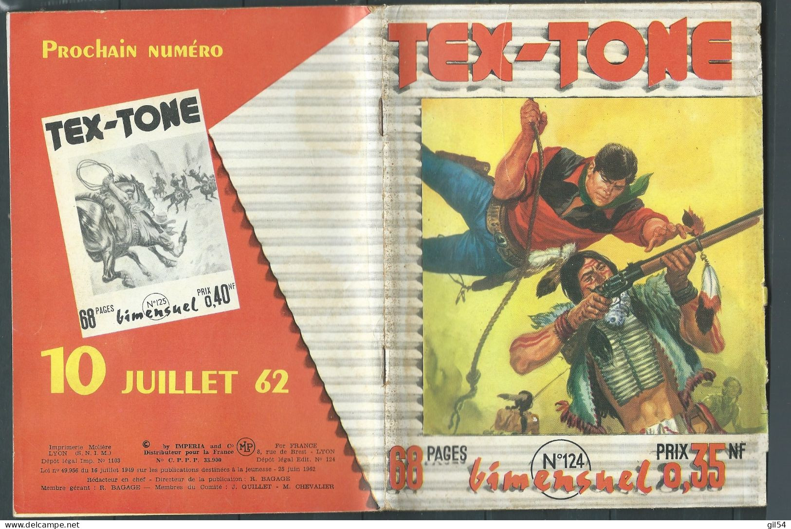 Tex-Tone  N° 124 - Bimensuel  " Panique Sur La Ville   " - D.L.  25 Juin 1962 - Tex0903 - Petit Format