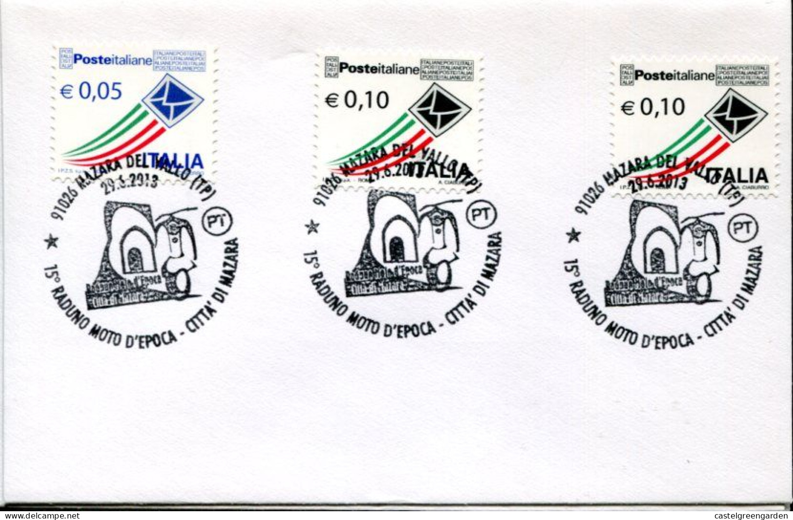 X0232 Italia Special Postmark 2013 Mazara Del Vallo, Club  Moto Vespa, Meeting - Motorfietsen