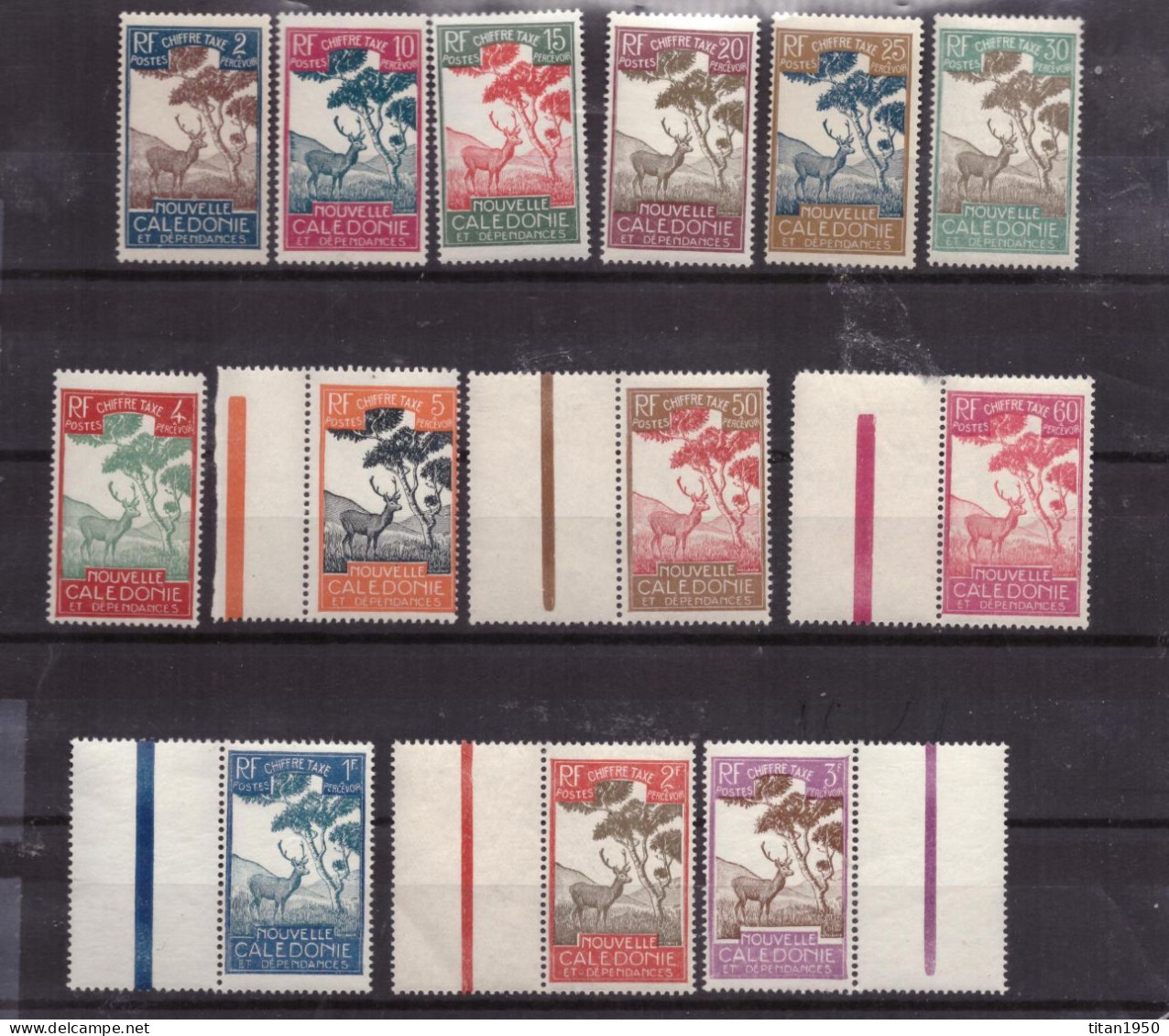 NOUVELLE CALEDONIE - TAXE : Cerf Et Niaouli - Série Complète De 13 Timbres Neufs ** - Cote 30 € - Unused Stamps