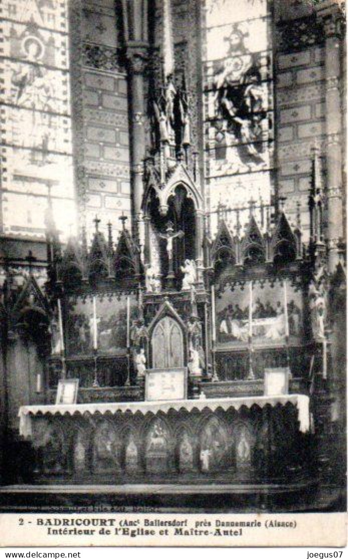 68 - BADRICOURT (Anc. Ballersdorf) Près Dannemarie. Intérieur De L'Eglise Et Maître-Autel - Andere & Zonder Classificatie