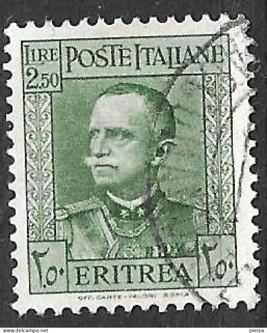 ERITREA - 1931 - RE VITTORIO EMANUELE - LIRE 2,50 - USATO (YVERT 194 - MICHEL 203 - SS 202) - Erythrée