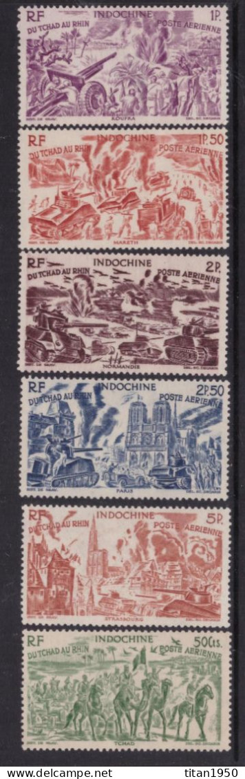 INDOCHINE - "Du Tchad Au Rhin" - Série De 6 Timbres Neufs ** - Cote 13 € - Poste Aérienne