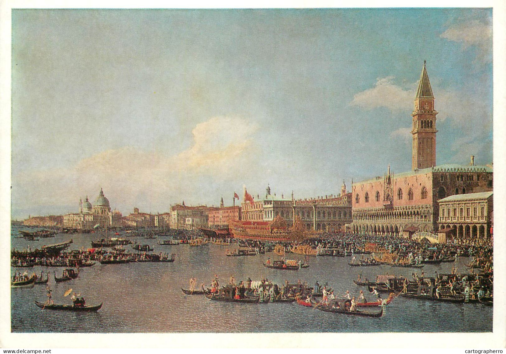 Navigation Sailing Vessels & Boats Themed Postcard Canaletto Venice, The Basin Of San Marco On Ascension Day - Sailing Vessels