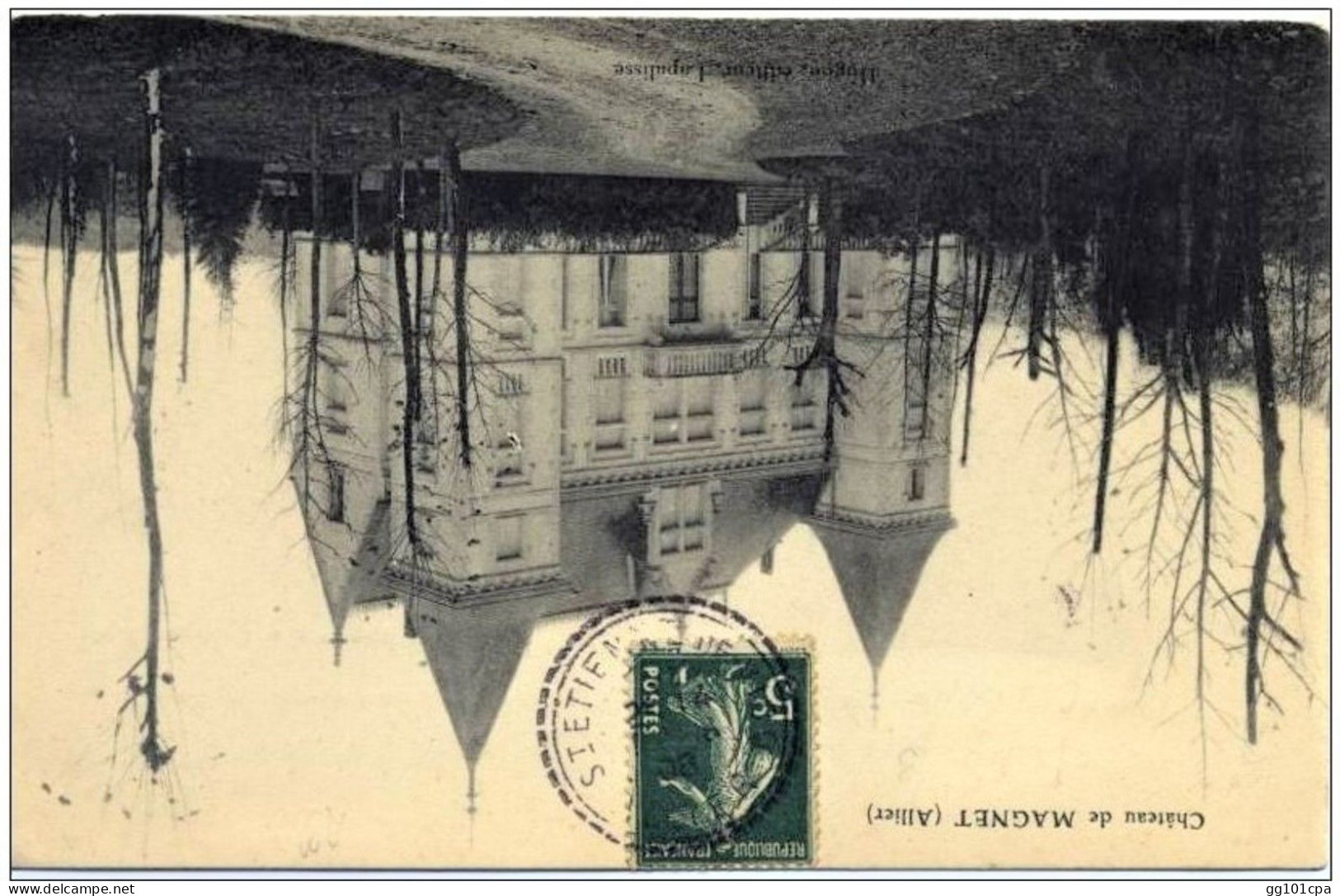 Cachet Perlé Boitier "St Etienne De Vicq Allier 1908" Semeuse Cp Chateau De Magnet - Paiement Par MANGOPAY Uniquement - Manual Postmarks