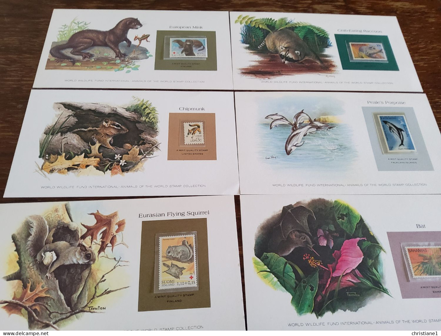 WWF Lot De 6 Cartes Avec Textes En Anglais Au Dos - Unused Stamps