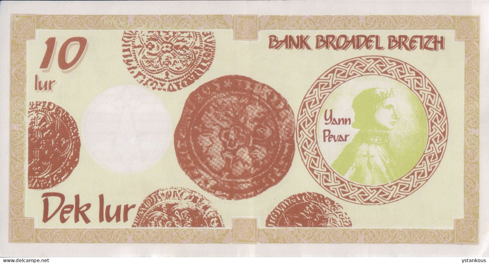 Billet De 10 Lur De La Bank Broadel Breizh. - Other & Unclassified