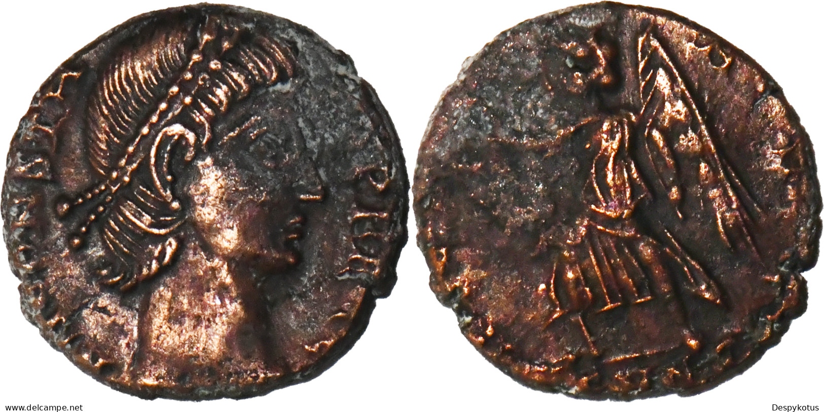 ROME - Numnmus AE4 - Constans - Victoire - 13.2 Mm - 19-117 - El Imperio Christiano (307 / 363)