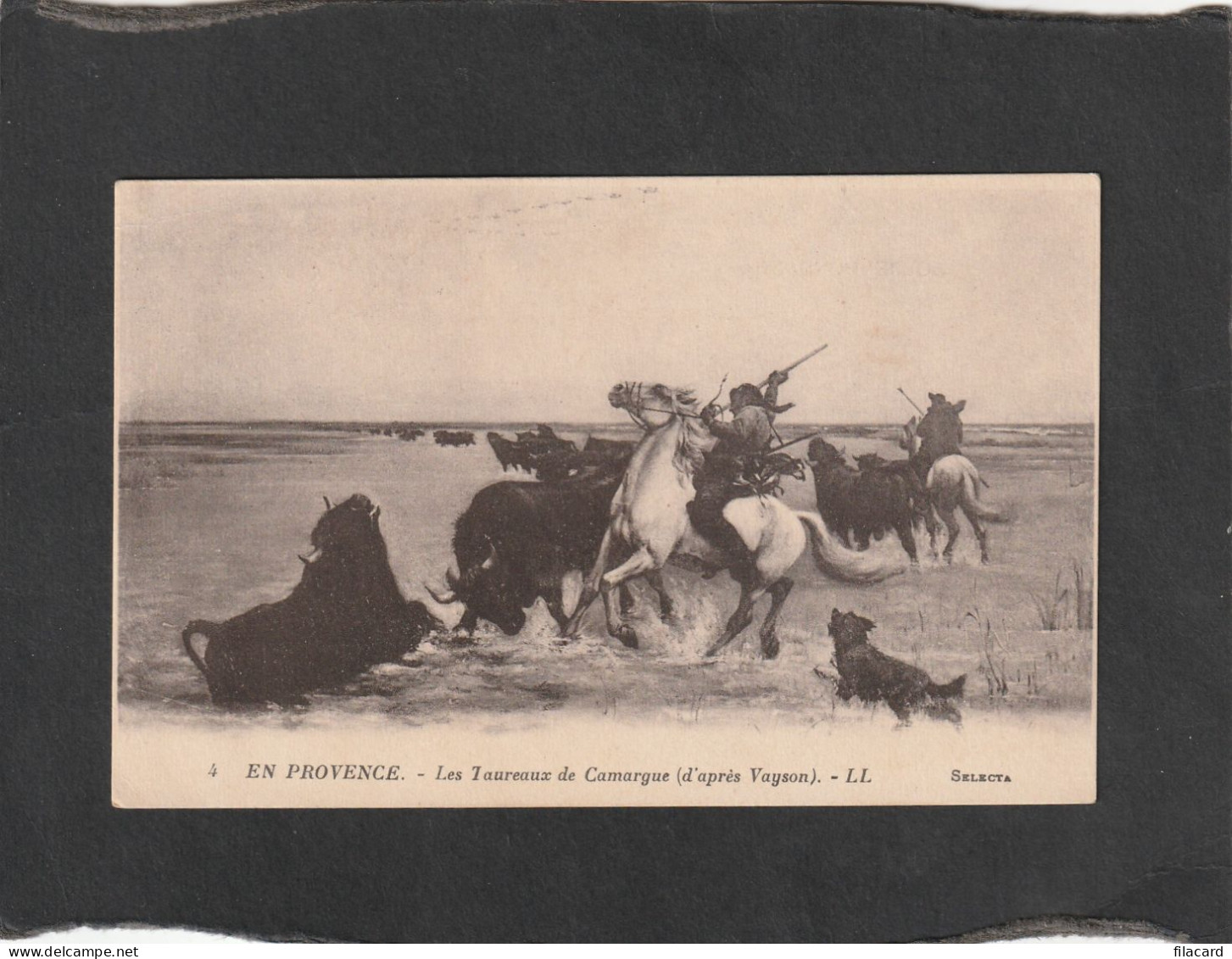 128709          Francia,   En   Provence,   Les  Taureaux  De  Camargue,   D"apres   Vayson,   NV - Malerei & Gemälde