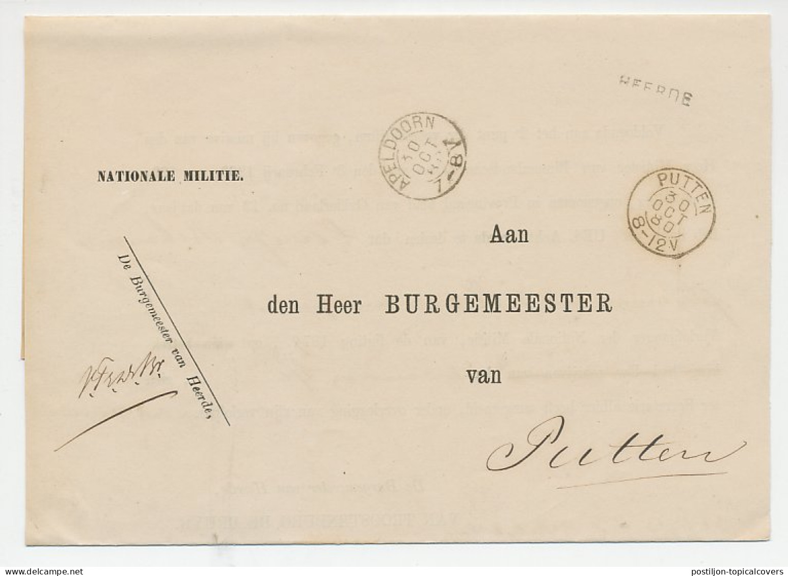 Naamstempel Heerde 1880 - Cartas & Documentos