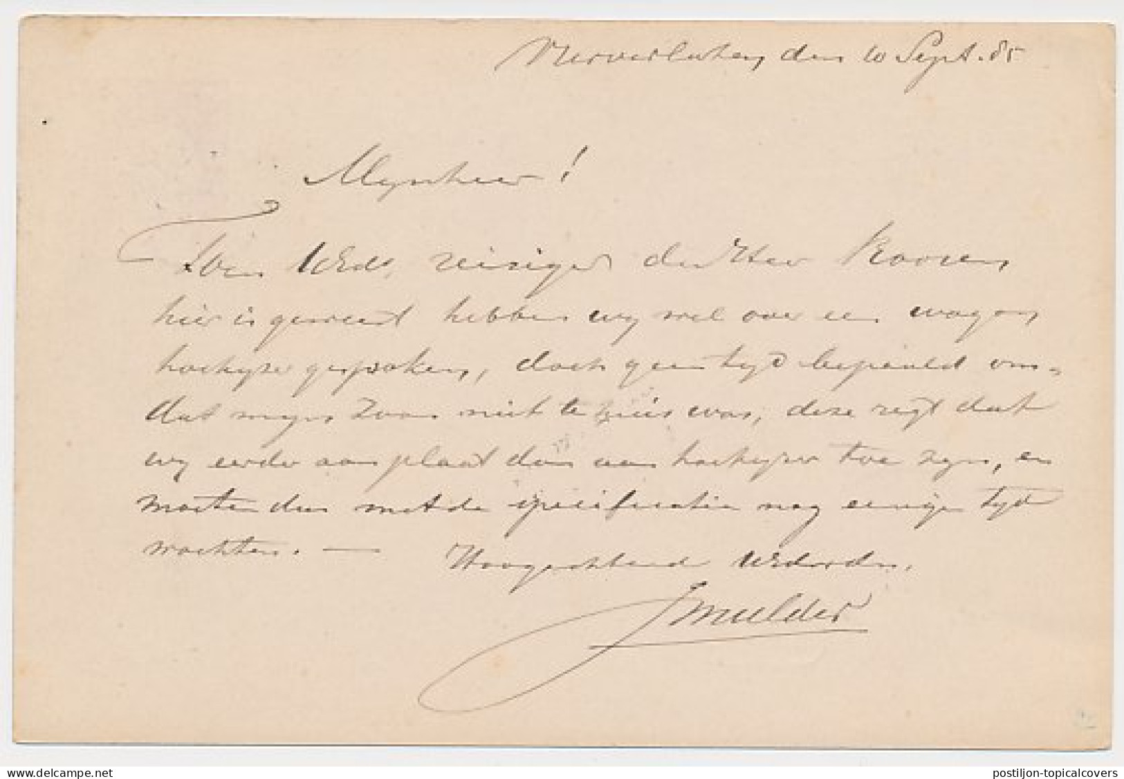 Vierverlaten - Trein Kleinrond Harlingen - Nieuwe Schans A 1885 - Briefe U. Dokumente