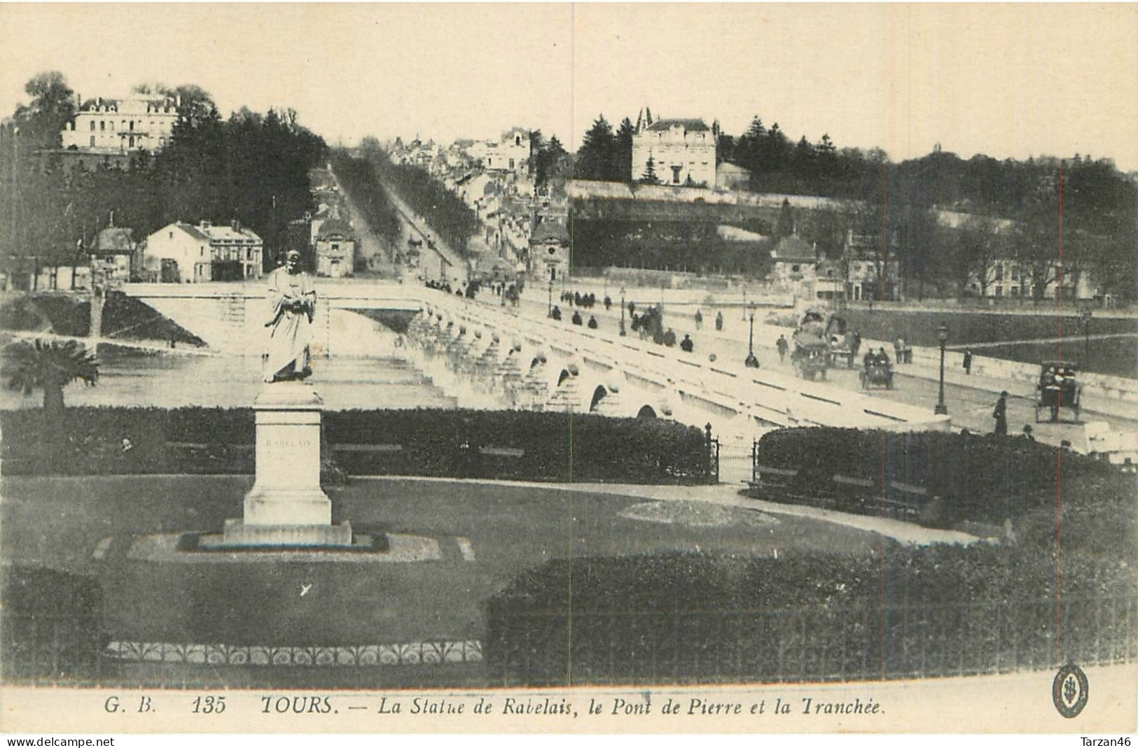 27.04.2024 - C - 135. TOURS La Statue De Tabelais, Le Pont De Pierre Et La Tranchée - Tours