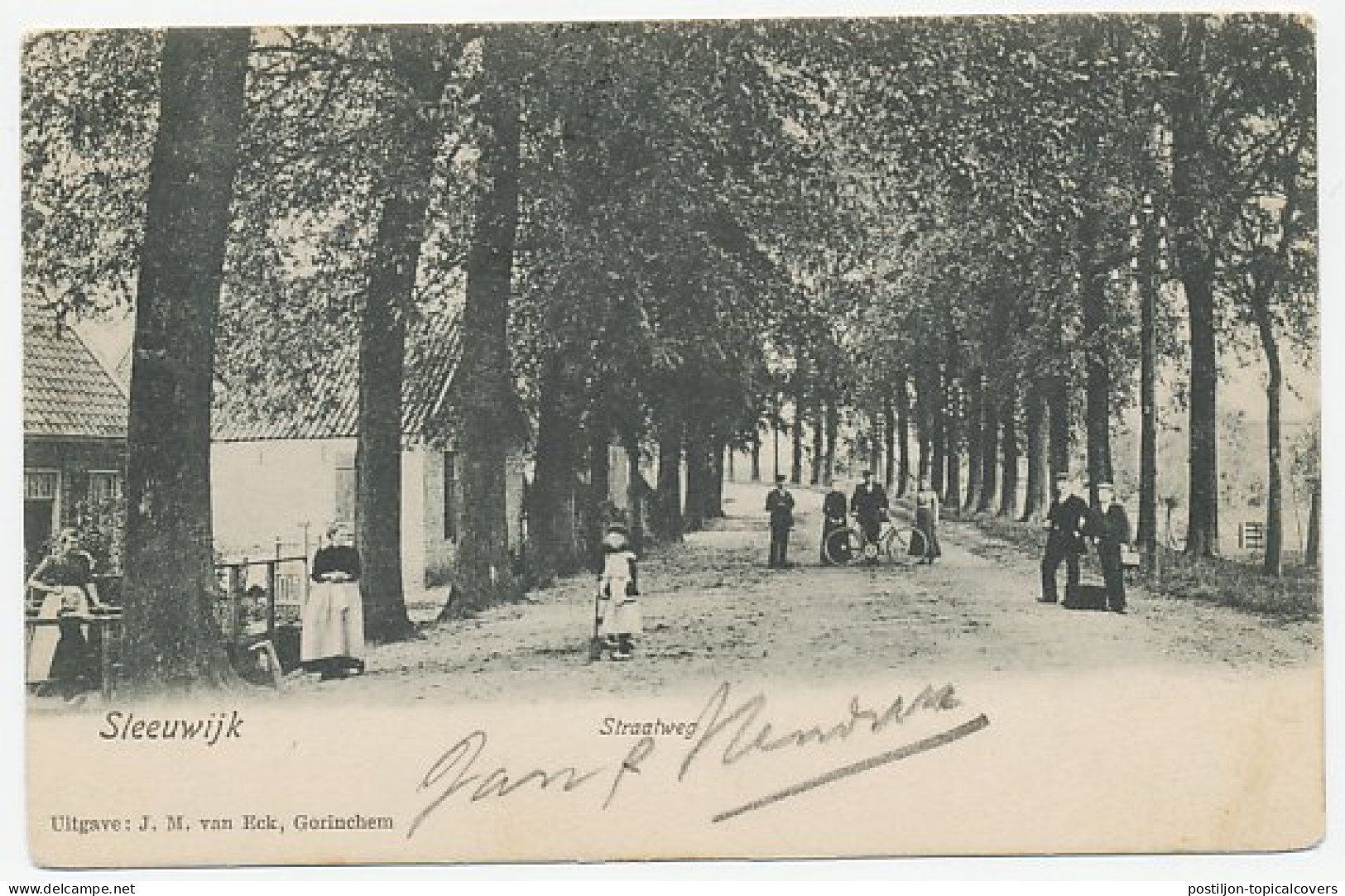 Prentbriefkaart Sleeuwijk - Straatweg1904 - Autres & Non Classés