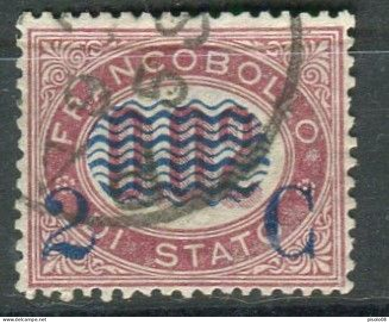 REGNO 1878 FRANCOBOLLI DI SERVIZIO 2 C. SU 0,02  USATA - Used