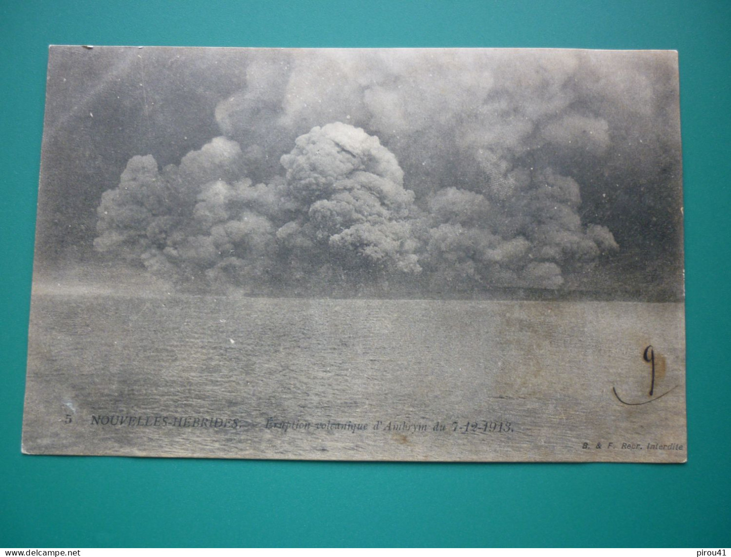 NOUVELLES HEBRIDES  ERUPTION VOLCANIQUE D'AMBRYM DE 7.12.1913.  ECRITE - Vanuatu