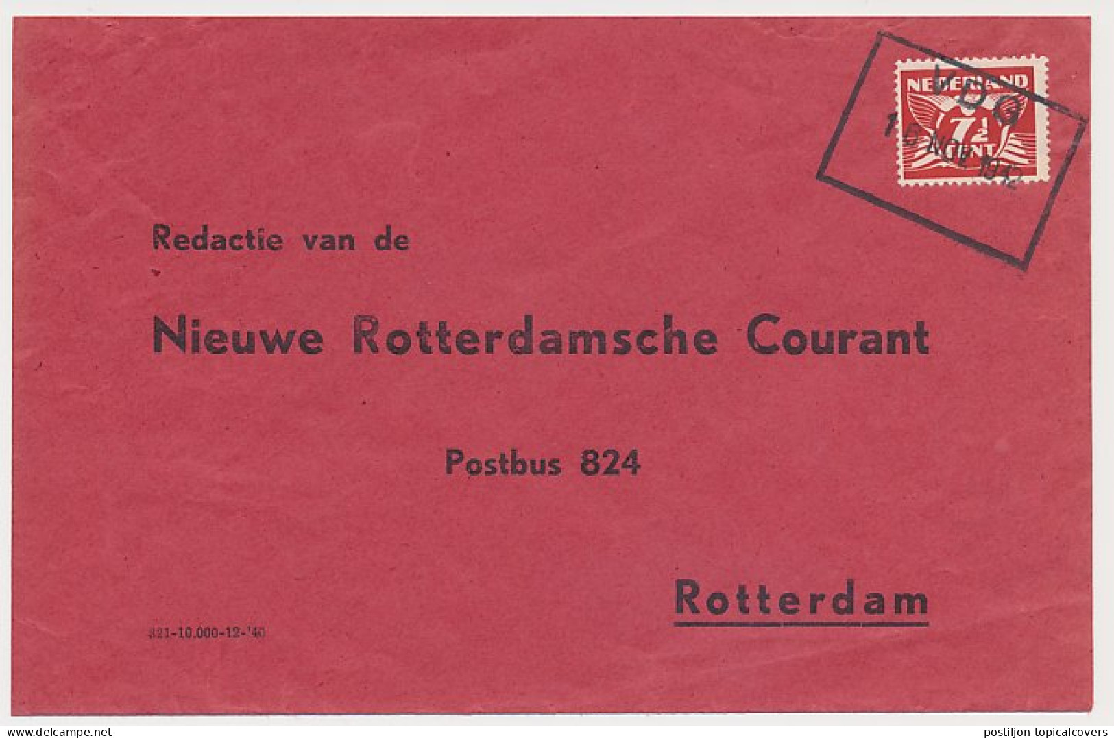Spoorweg Poststuk VDG - Rotterdam 1942 - Unclassified