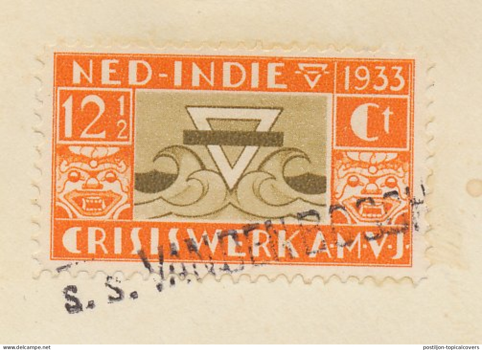 Ship Mail Netherlands Indies - Postmark S.s.VANDENBOSCH 1934 - Indie Olandesi