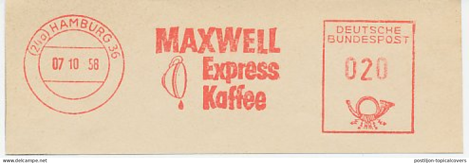 Meter Cut Germany 1958 Coffee - Maxwell - Sonstige & Ohne Zuordnung