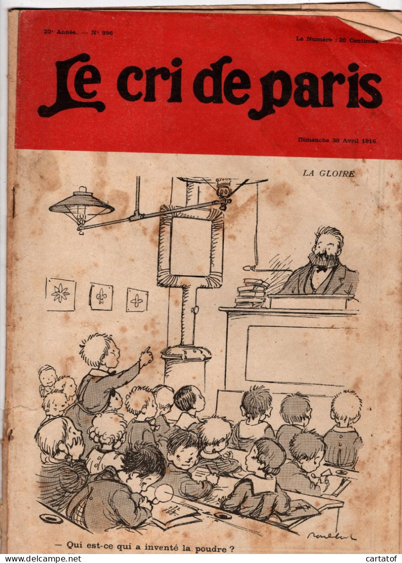 LE CRI DE PARIS N° 996 . LA GLOIRE - Sonstige & Ohne Zuordnung