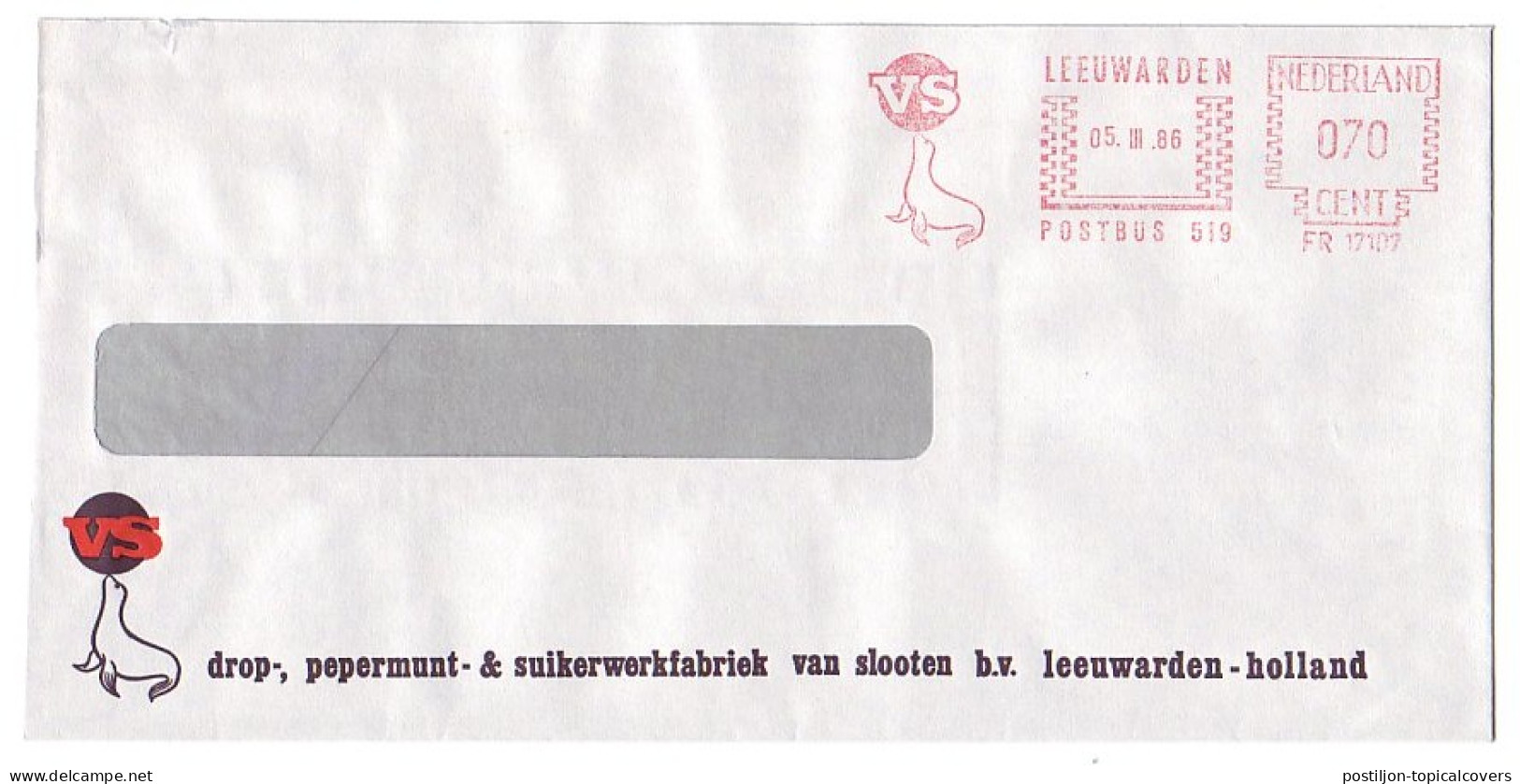 Meter Cover Netherlands 1986 Seal - Sea Lion - Circus - Other & Unclassified