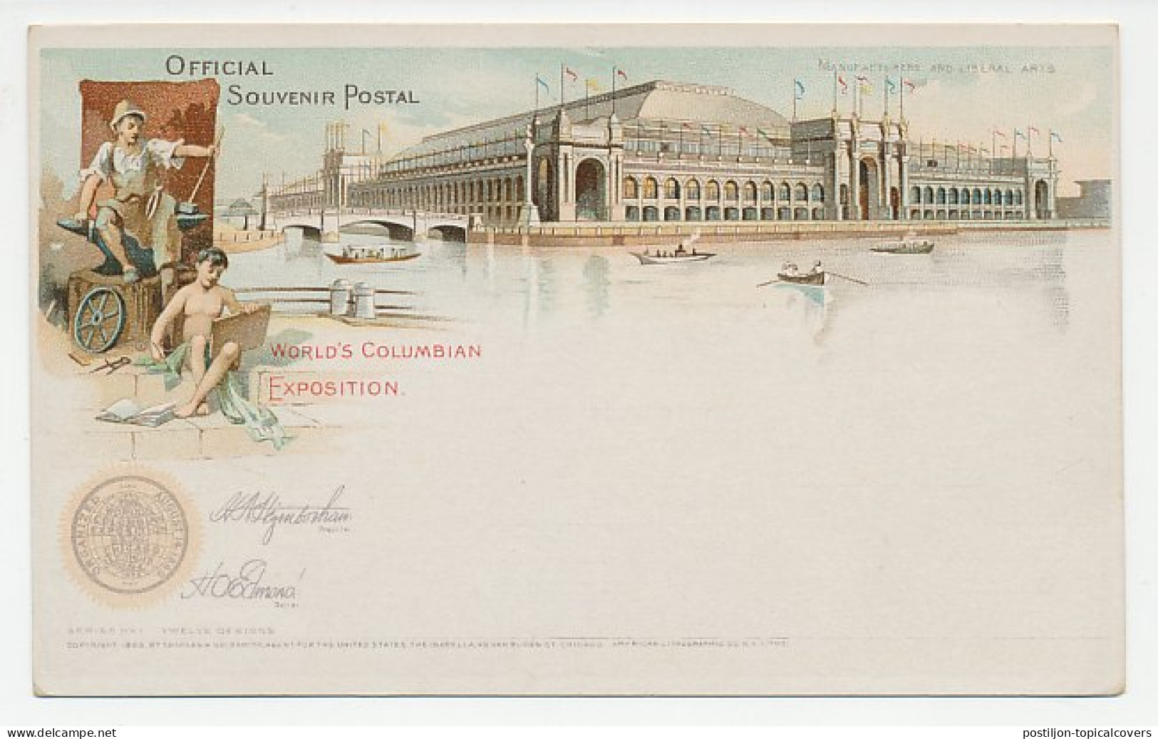Postal Stationery USA 1893 World S Columbian Exposition - Manufacturers And Liberal Arts  - Otros & Sin Clasificación