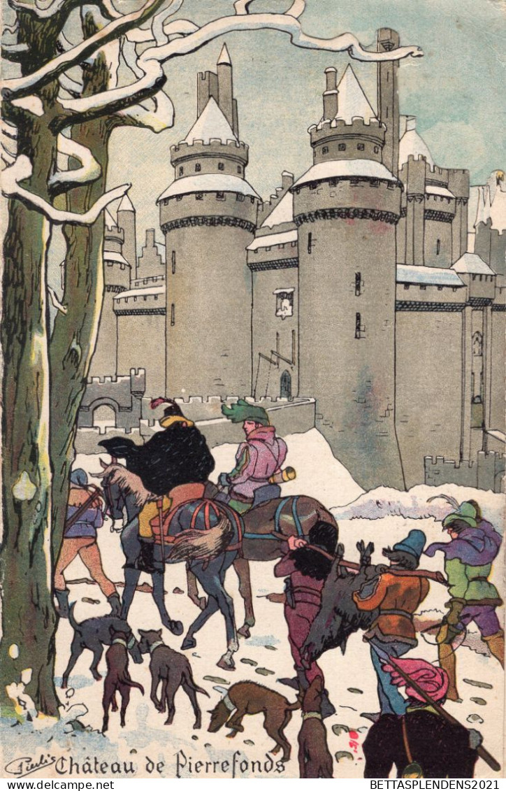 Menu 1913 En L'honneur De Mr JACK MAY - Illustration Le Château De PIERREFONDS & Le Récit Du Pélerin - Menú