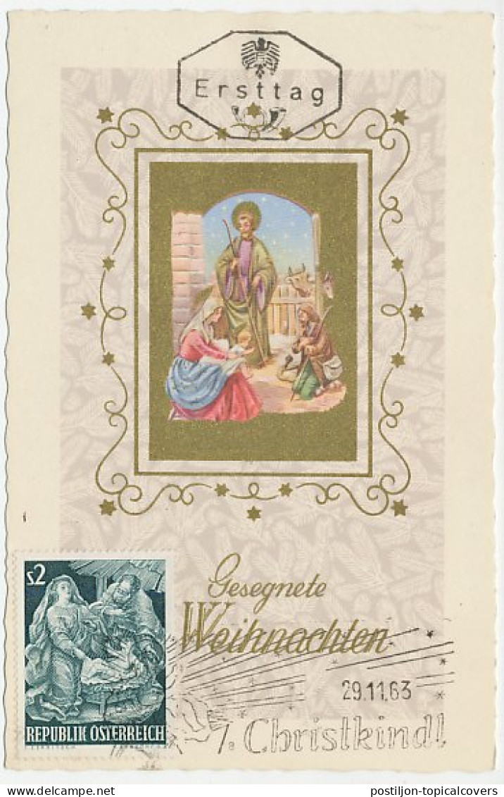 Maximum Card Austria 1963 Christkindl  - Christmas