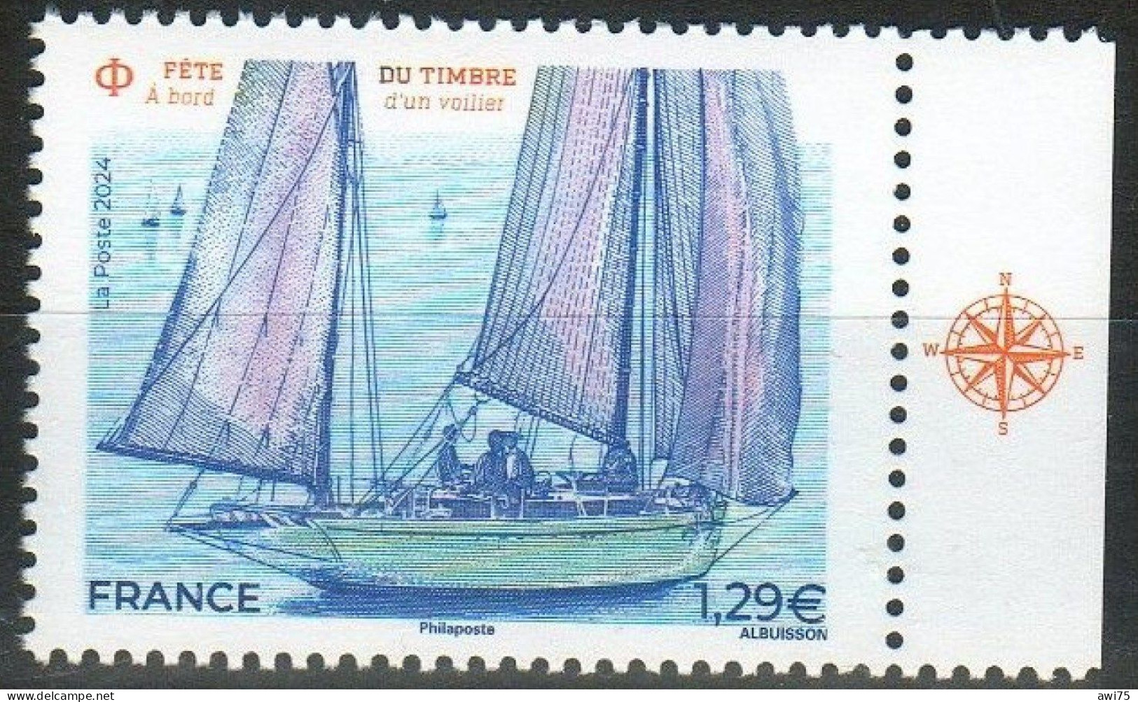 "Fête Du Timbre 2024 - A Bord D'un Voilier" 2024 Bord Droit - Unused Stamps