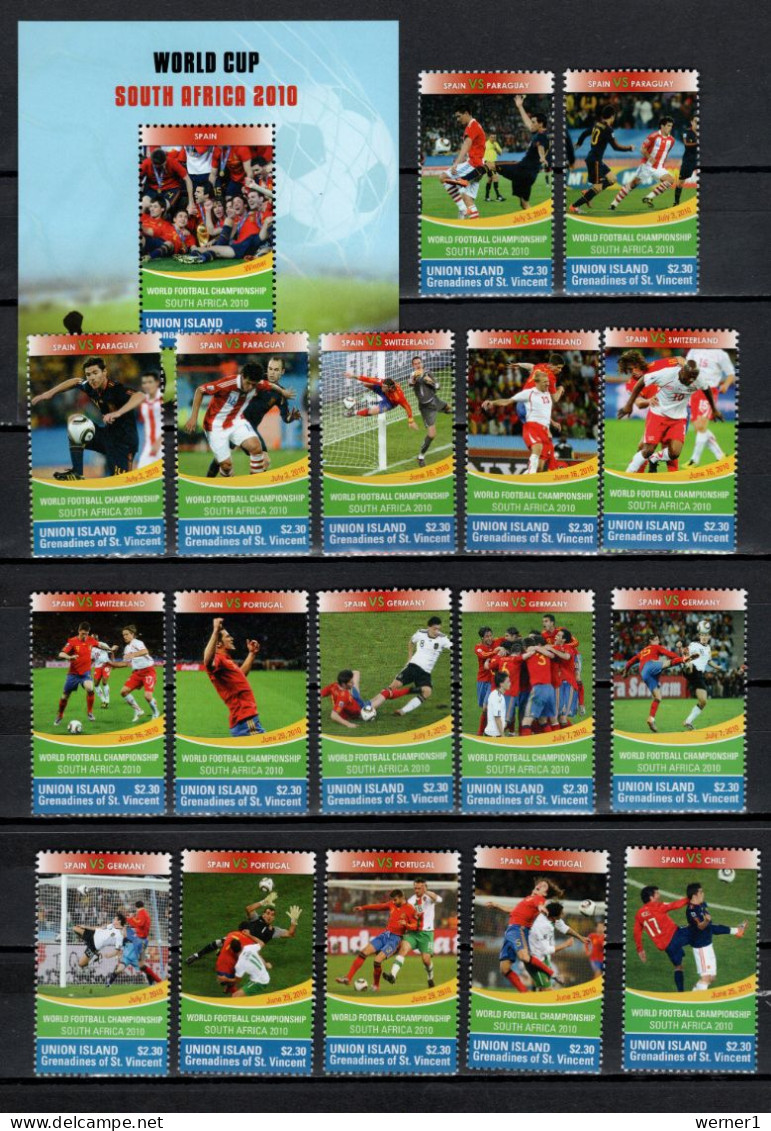 St. Vincent - Grenadines Union Island 2011 Football Soccer World Cup Set Of 28 + S/s MNH - 2010 – Südafrika