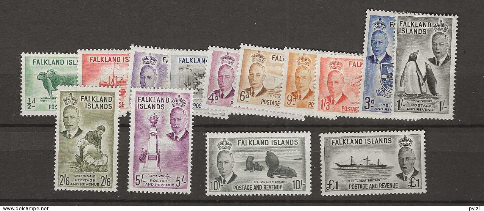 1952 MH Falkland Islands Mi 102-15. - Islas Malvinas