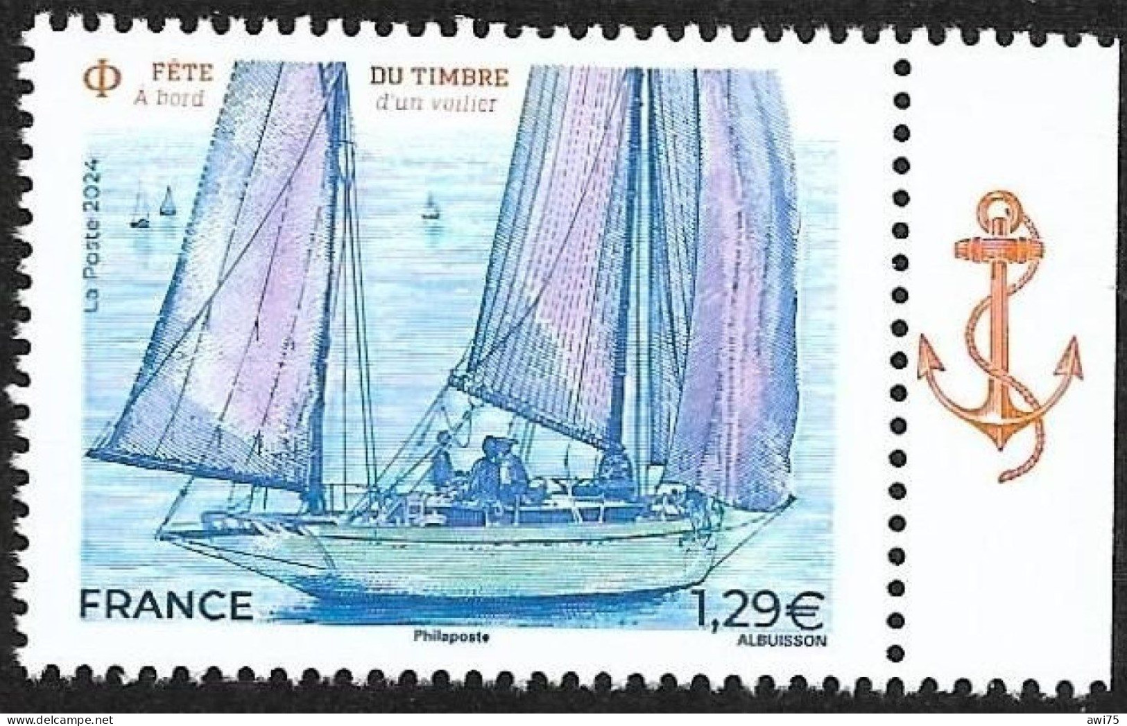 "Fête Du Timbre 2024 - A Bord D'un Voilier" 2024 Bord Droit - Unused Stamps