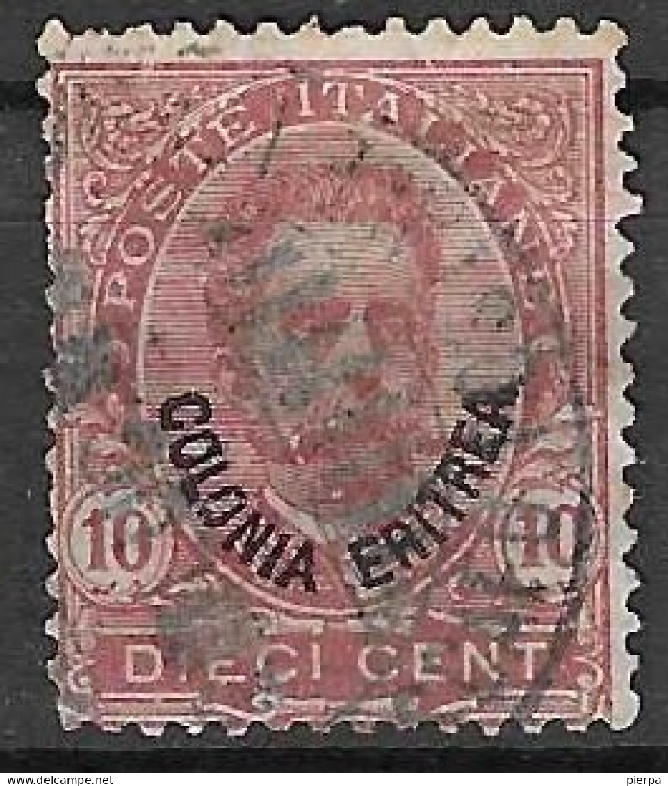 ERITREA - 1893 - RE UMBERTO - CENT. 10 - USATO (YVERT 4 - MICHEL 4 - SS 4) - Erythrée