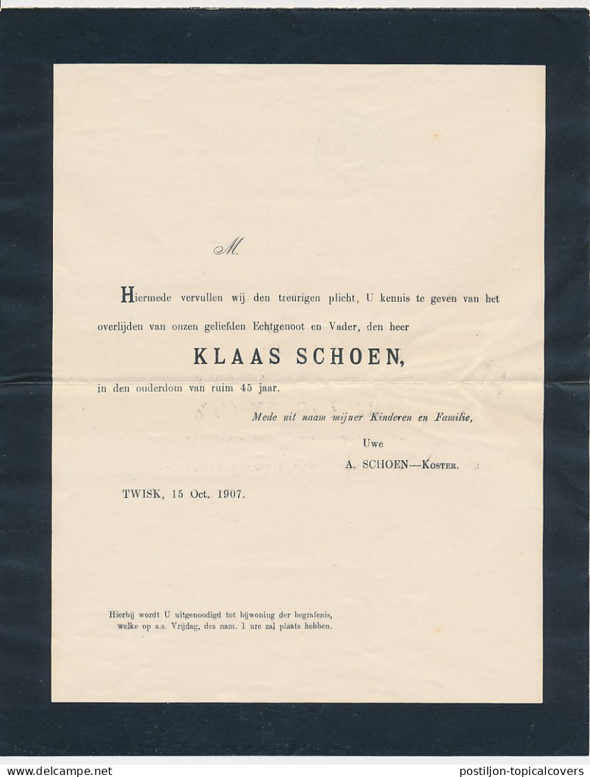 Trein Grootrondstempel : Hoorn - Medemblik 1907 - Brieven En Documenten