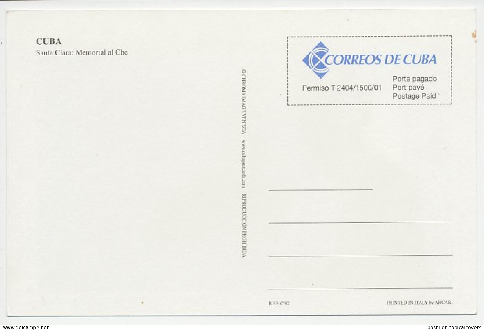 Postal Stationery Cuba Che Guevara - Memorial  - Other & Unclassified