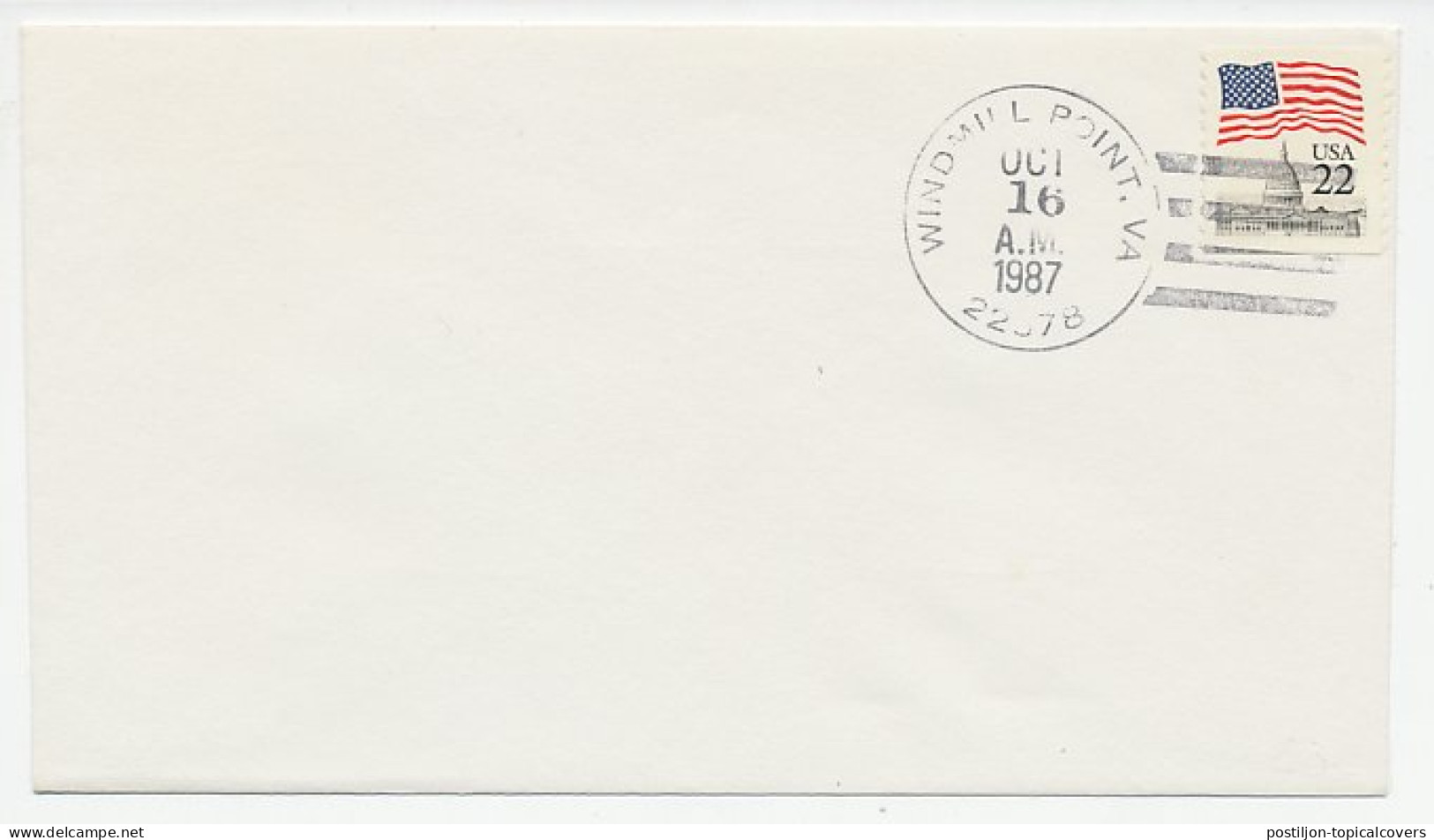 Cover / Postmark USA 1987 Windmill Point - Mühlen