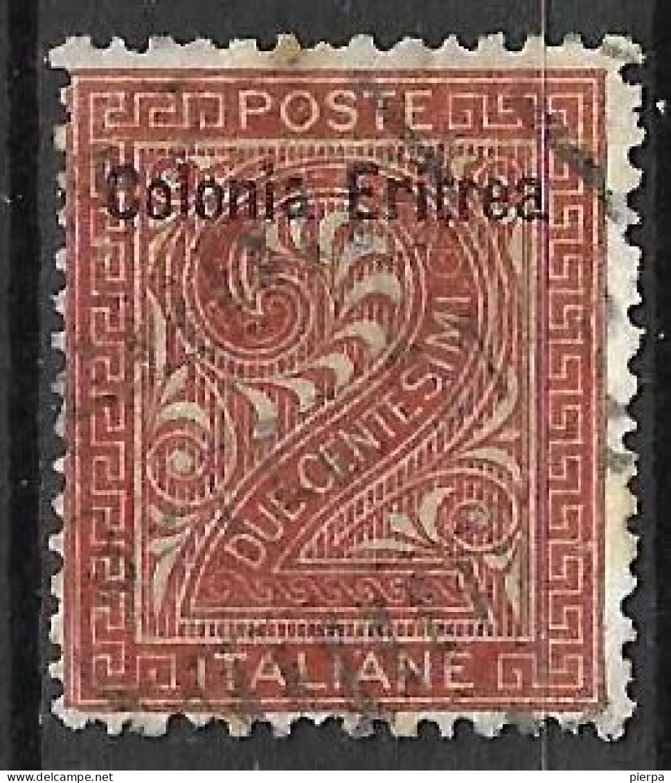 ERITREA - 1893 - CIFRA - CENT. 2 - USATO (YVERT 2 - MICHEL 2 - SS 2) - Eritrea