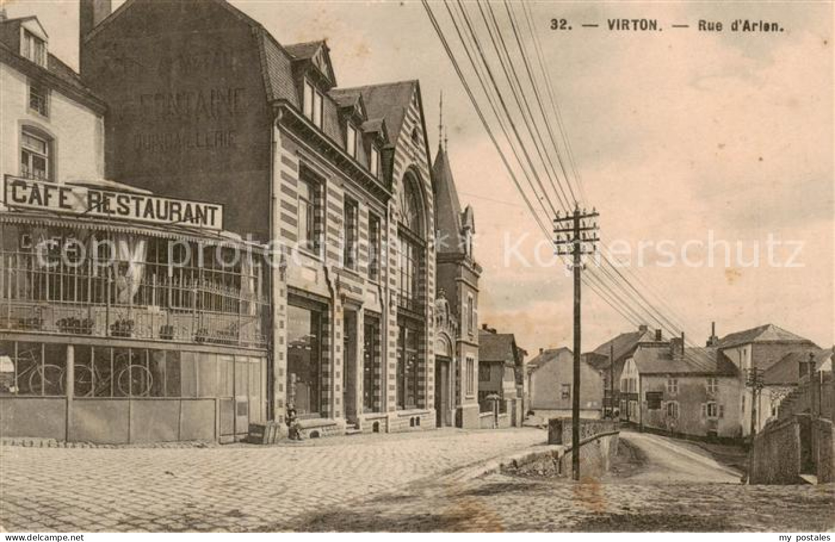 73790023 Virton Liege Rue D Arien - Cafe-Restaurant - Feldpost Virton Liege - Andere & Zonder Classificatie