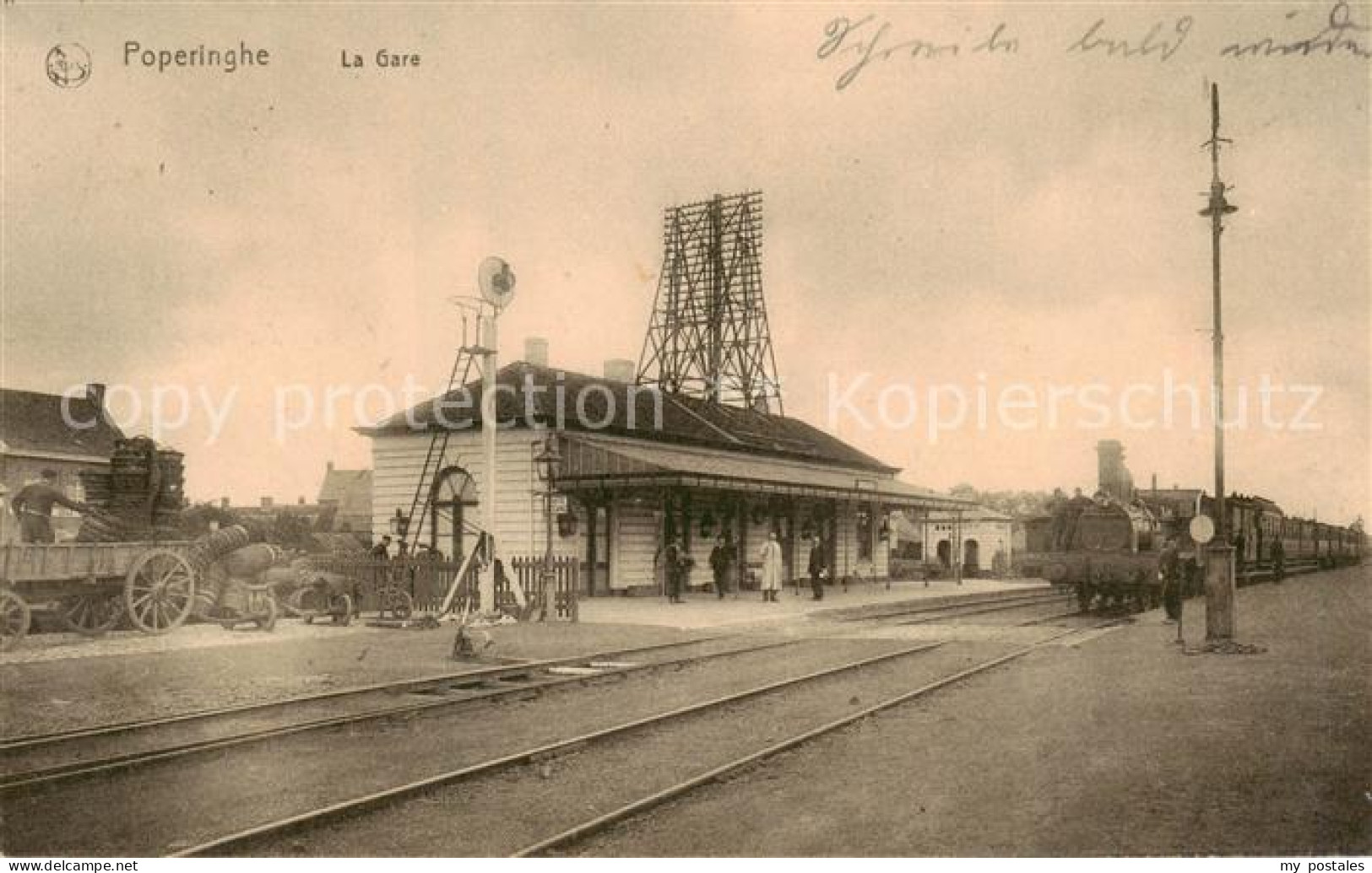 73790021 Poperinghe Poperinge Belgie Bahnhof - Dampflok - Feldpost  - Poperinge