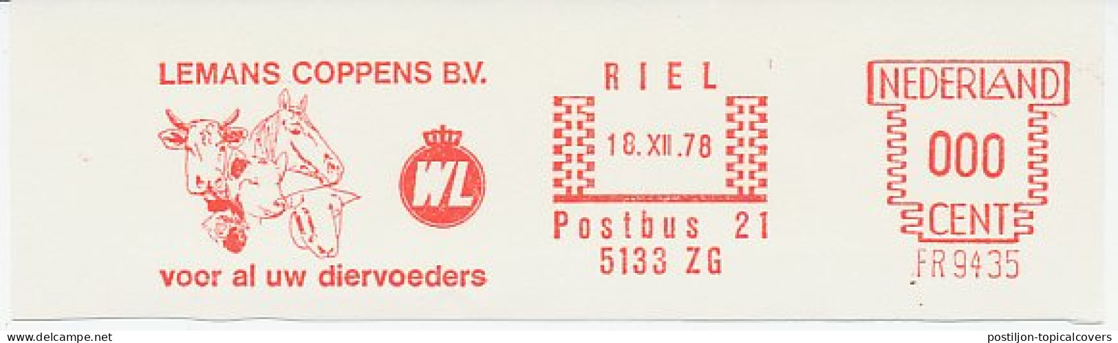 Test / Proof Meter Strip Netherlands 1978 Cow - Horse - Sheep - Pig - Chicken - Farm