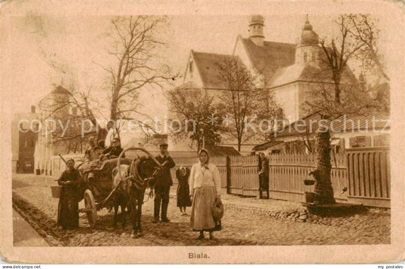 73790012 Bielsko-Biala Partie A. D. Strasse M. Einspanner - Kutsche - Feldpost B - Polen