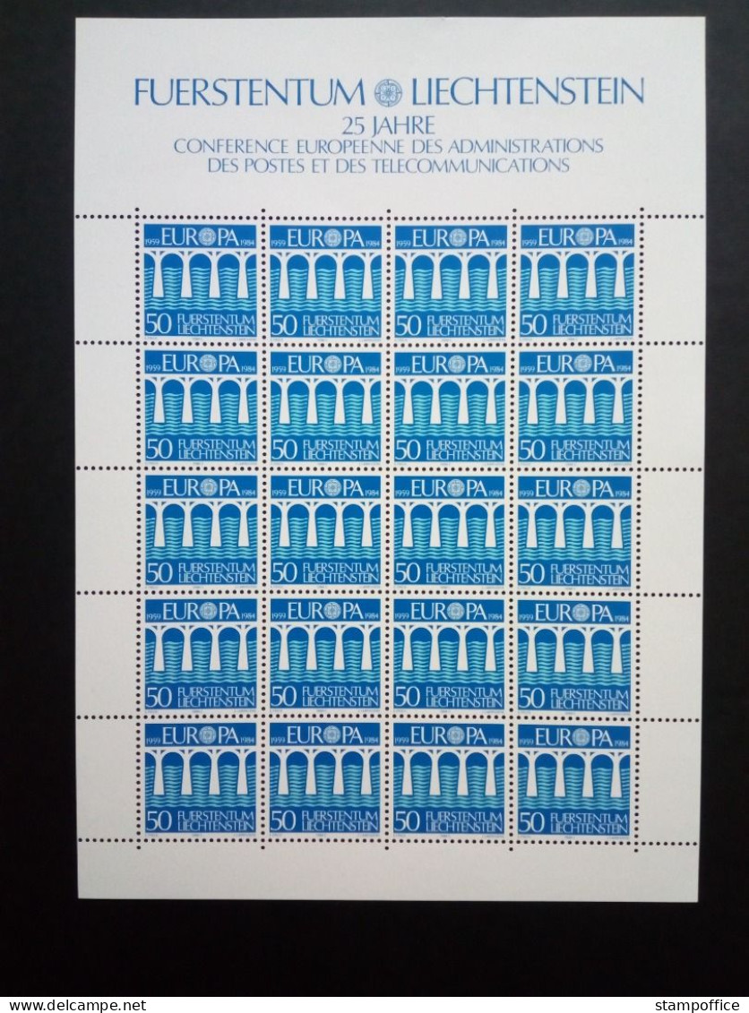 LIECHTENSTEIN MI-NR. 837-838 POSTFRISCH(MINT) KLEINBOGENSATZ EUROPA 1984 BRÜCKE - 1984