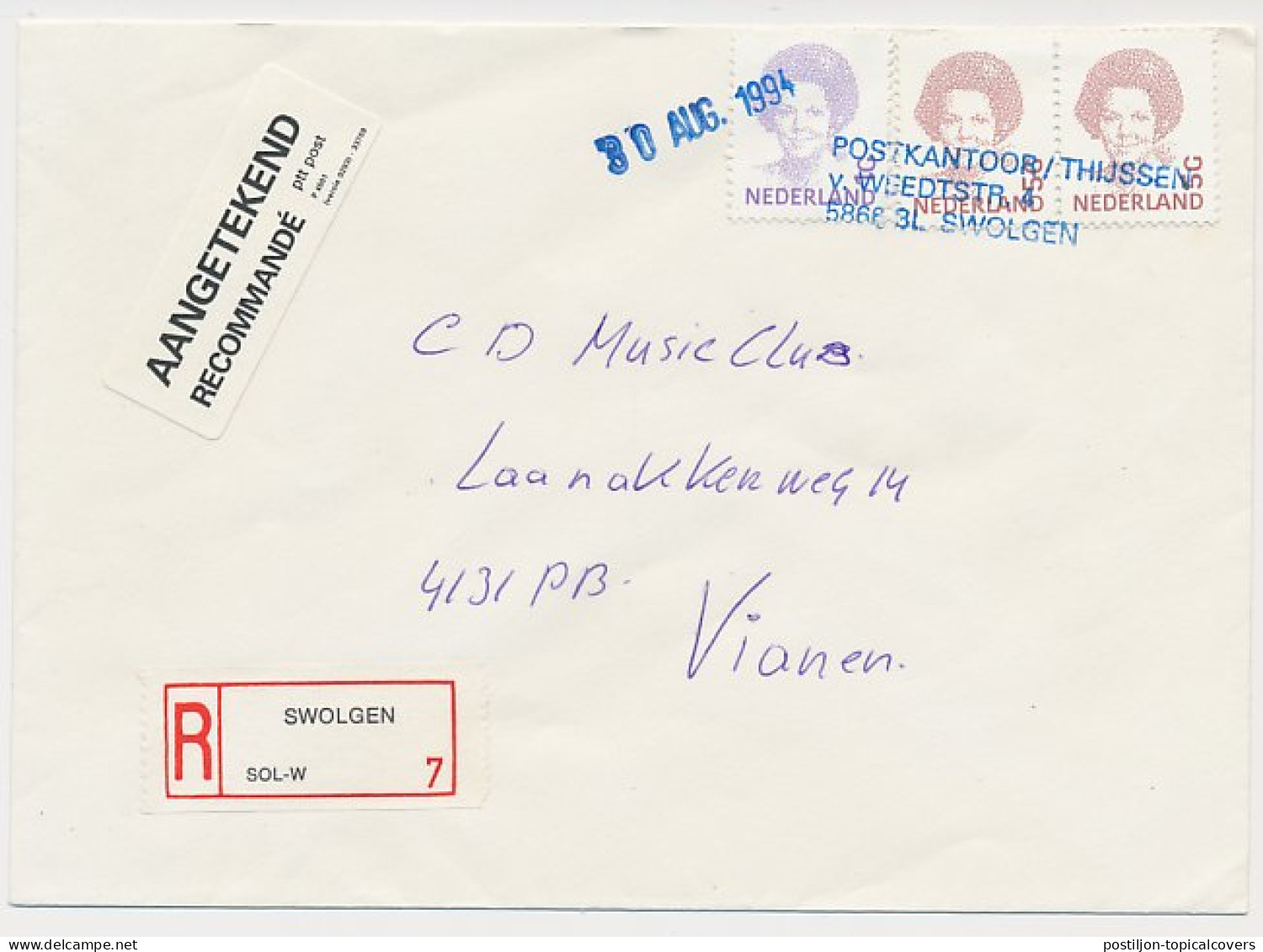 MiPag / Mini Postagentschap Aangetekend Swolgen 1994 - Unclassified
